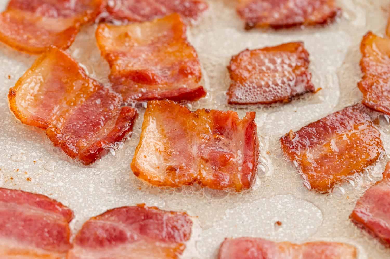 Crispy bacon pieces.