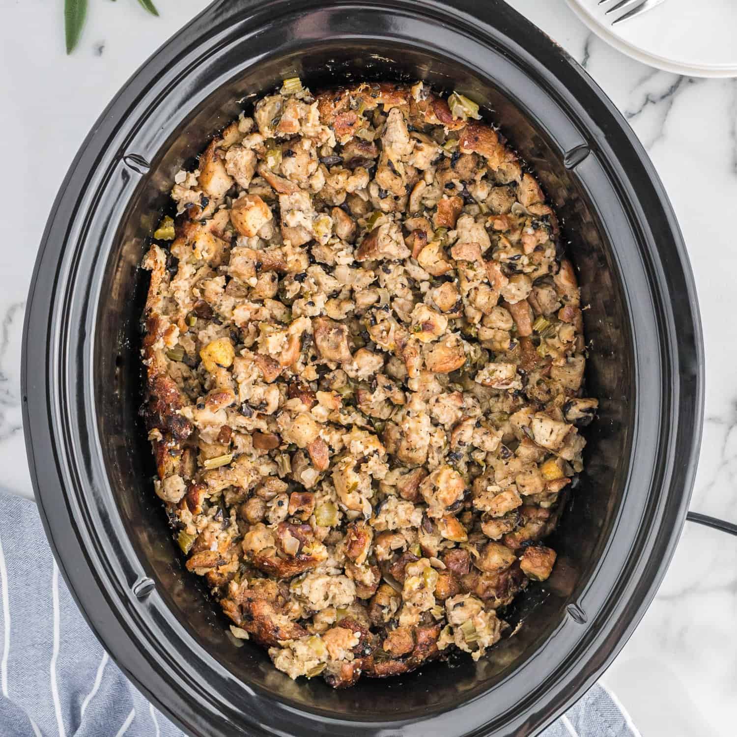 Easy Crockpot Stuffing - perfect every time! Recipe - Rachel Cooks®