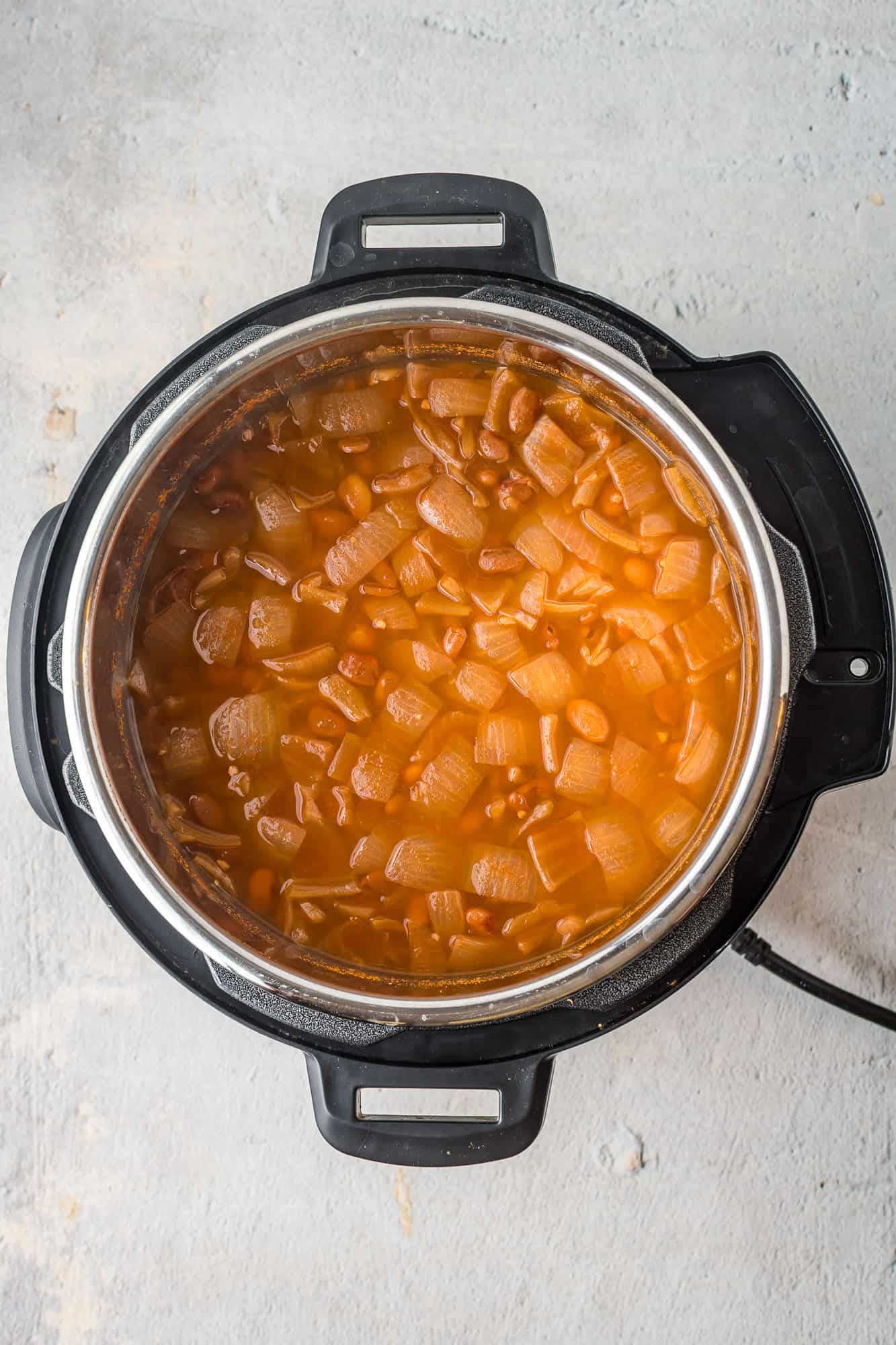 Cooked beans, not yet blended.