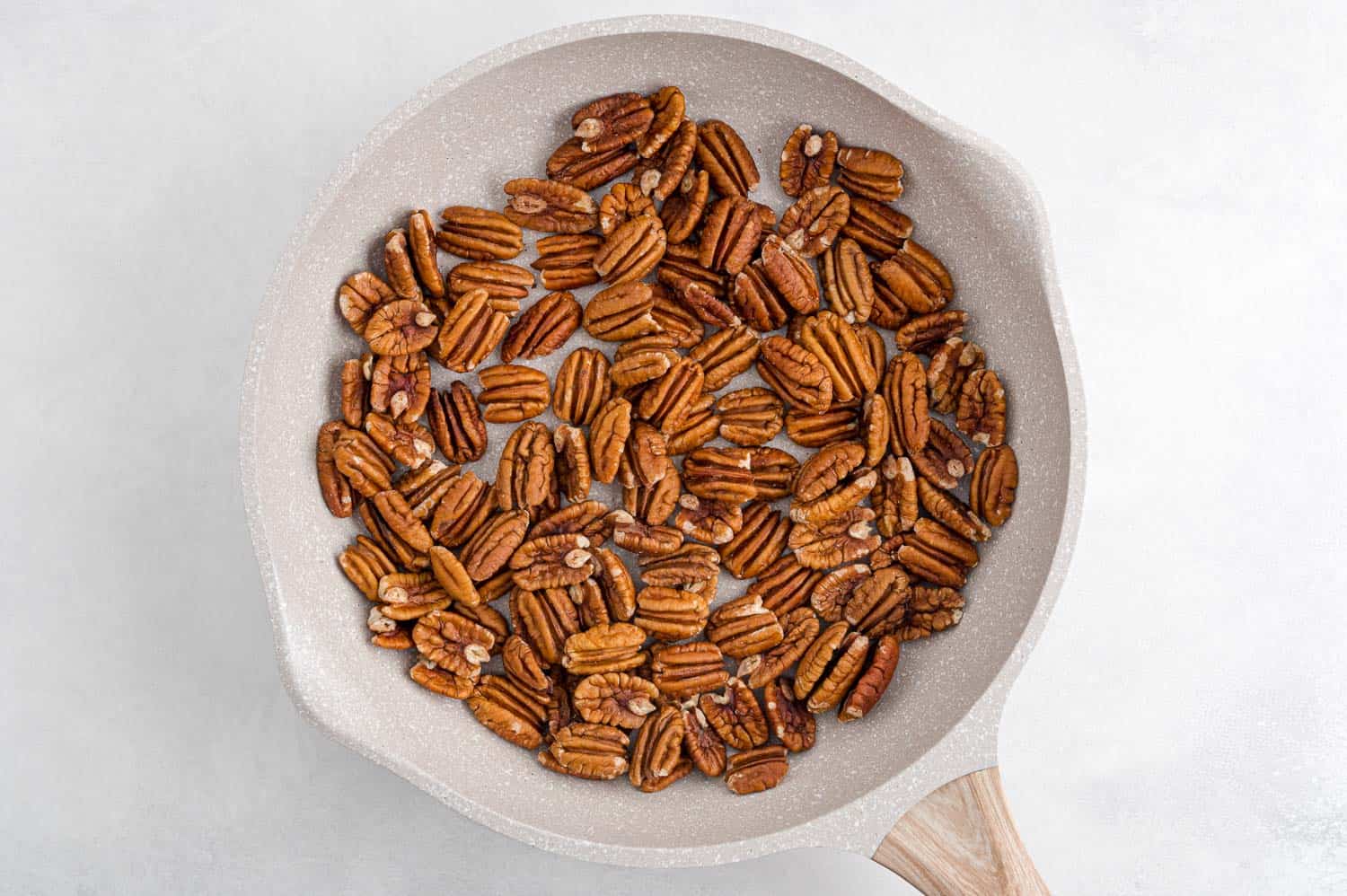 Pecans in a pan.