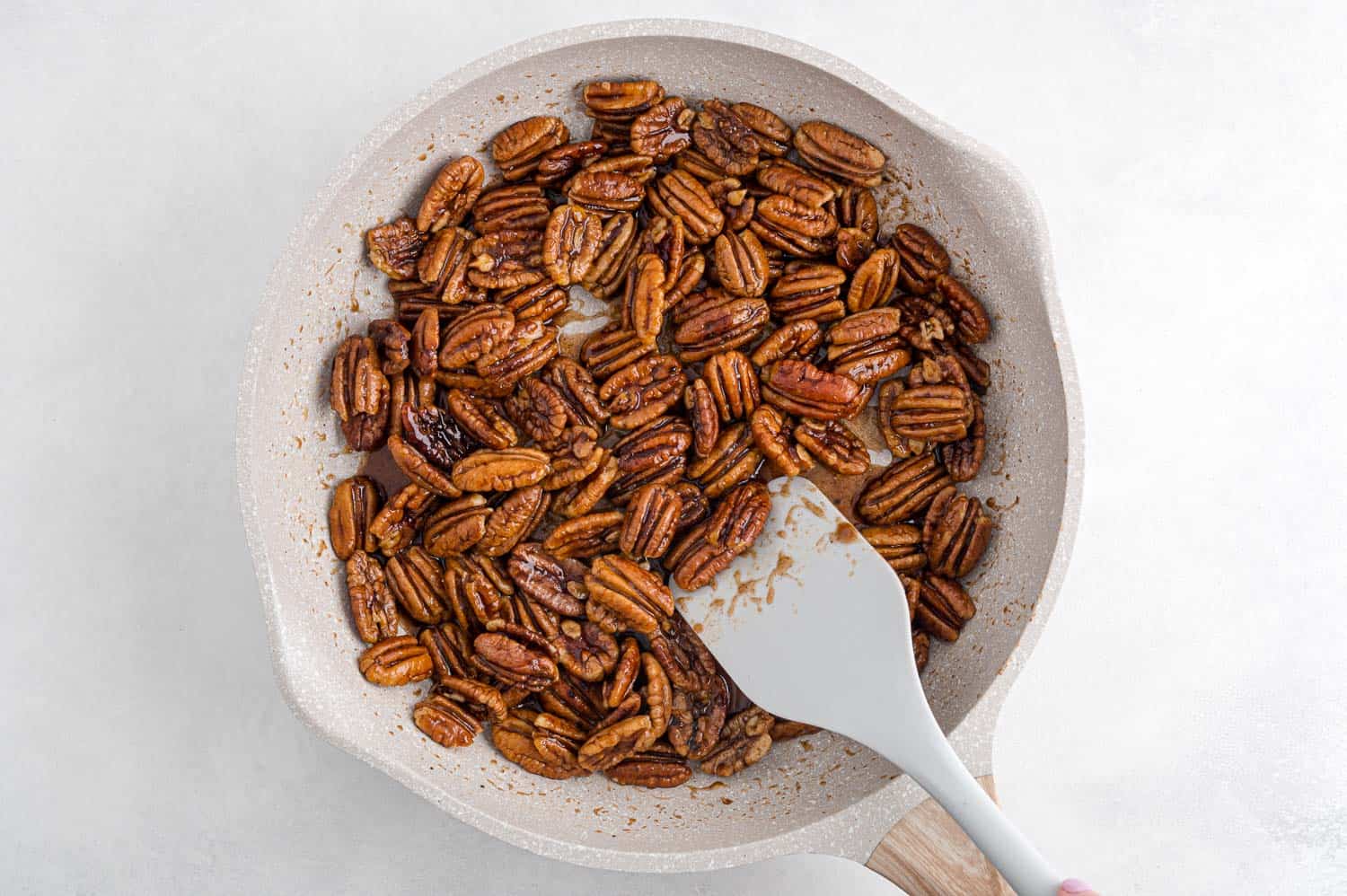 Pecans with spices and sugar.