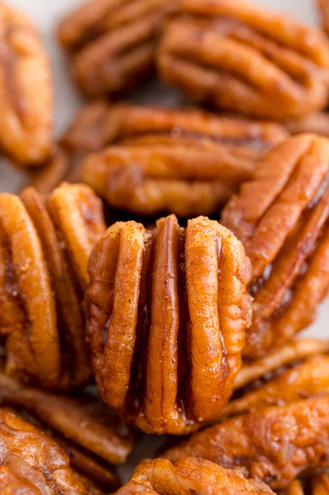 Close up of pecans.