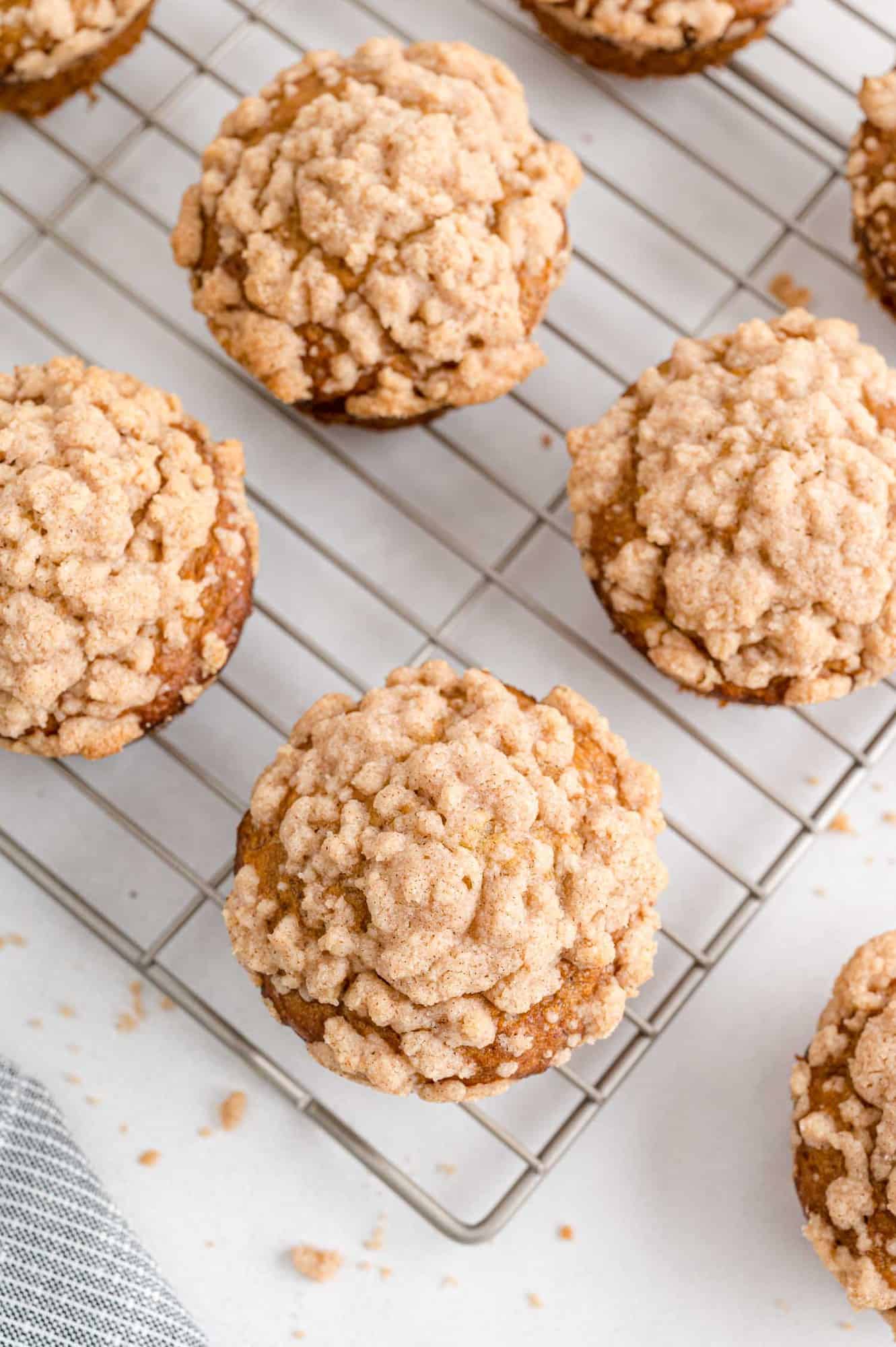 Muffins on cooling rack.