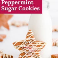 Cookies, text overlay reads "chocolate peppermint sugar cookies."