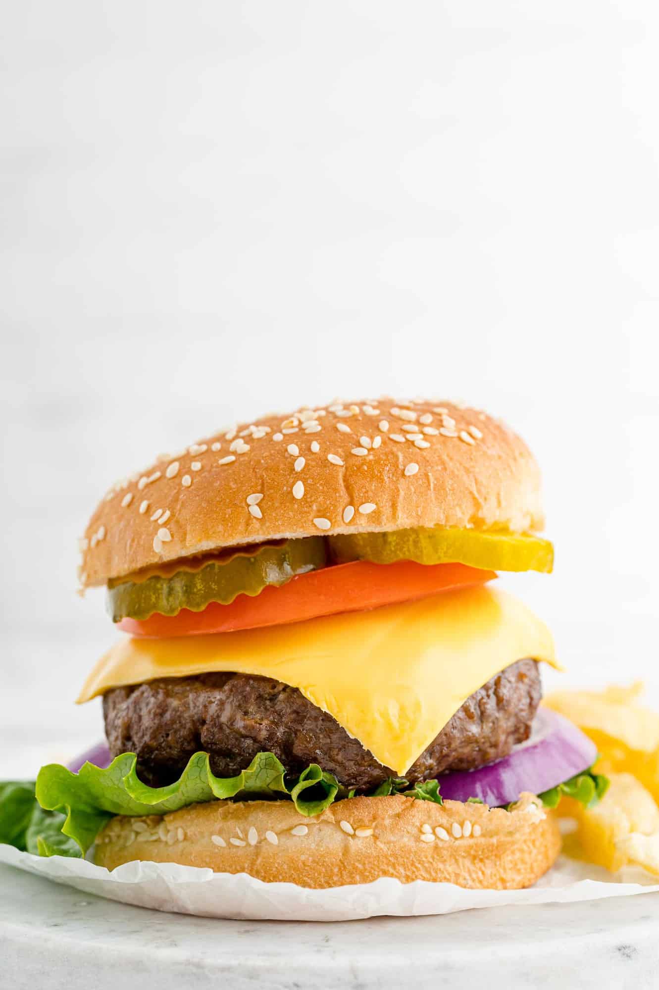 Burger with cheese. 