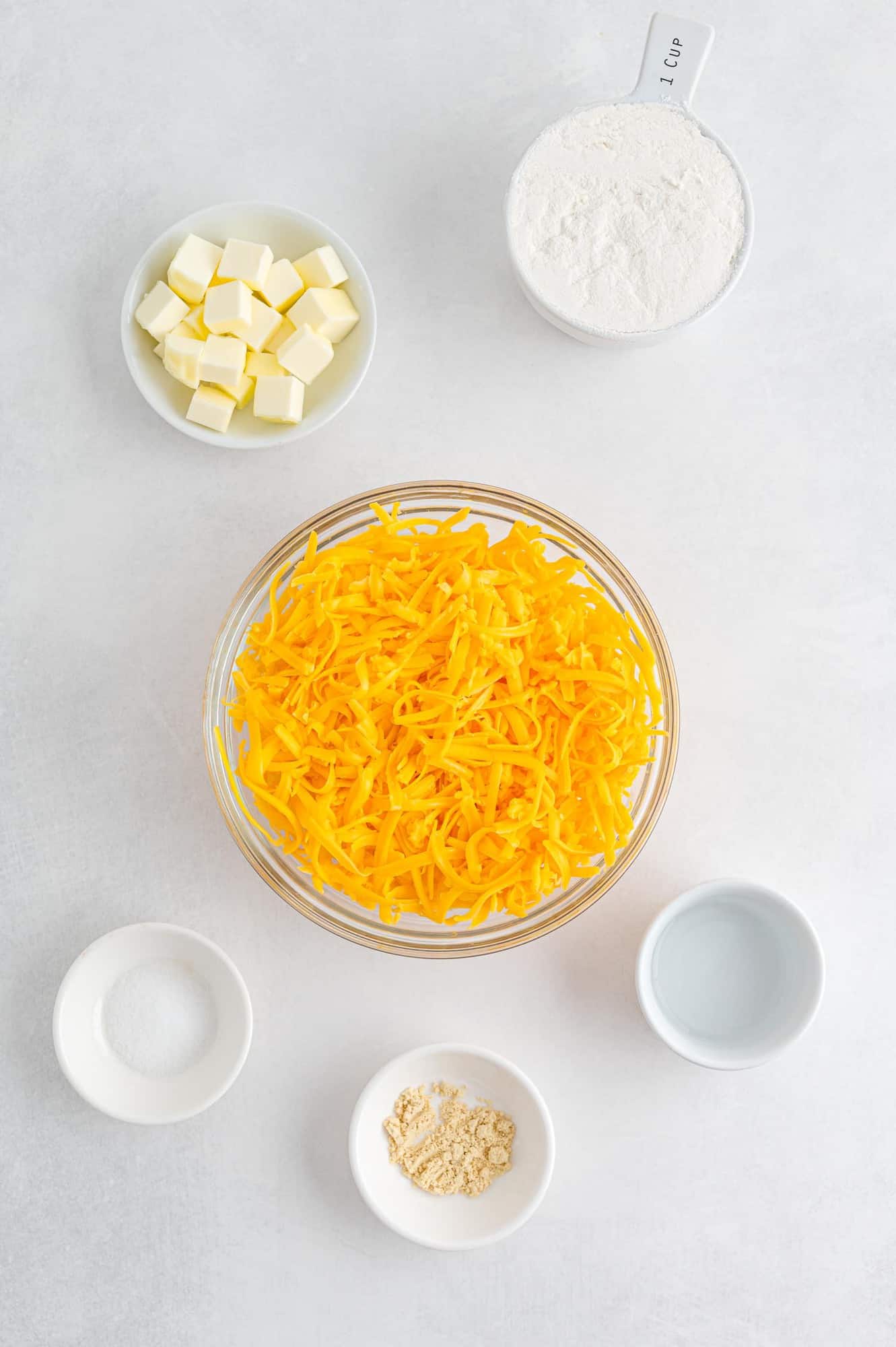 Ingredients in separate bowls.