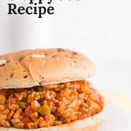 Sandwich, text overlay reads "the best sloppy joe recipe."