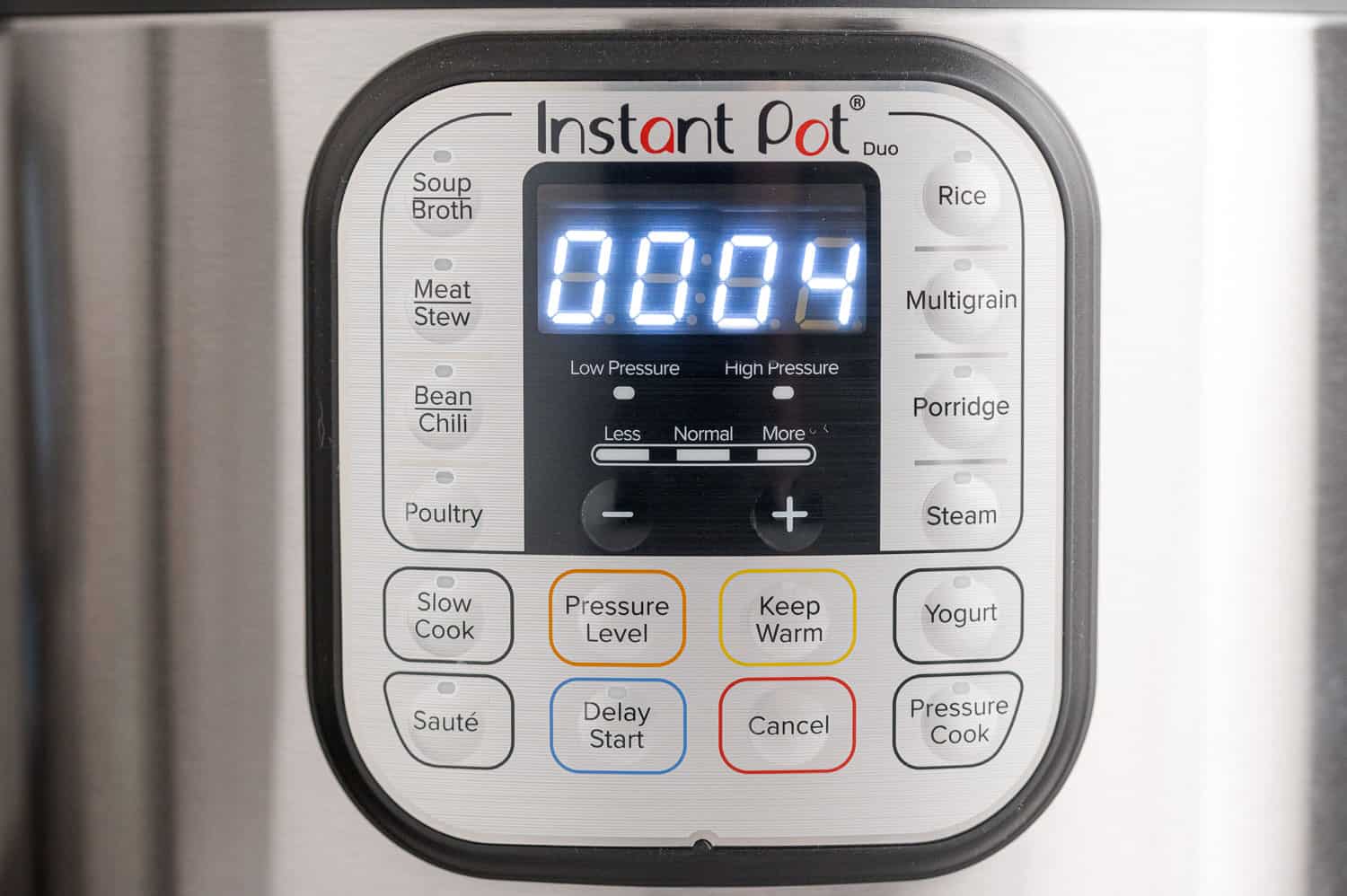 Instant pot set for four minutes.