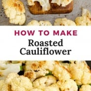 Cauliflower, text overlay reads "how to make roasted cauliflower."