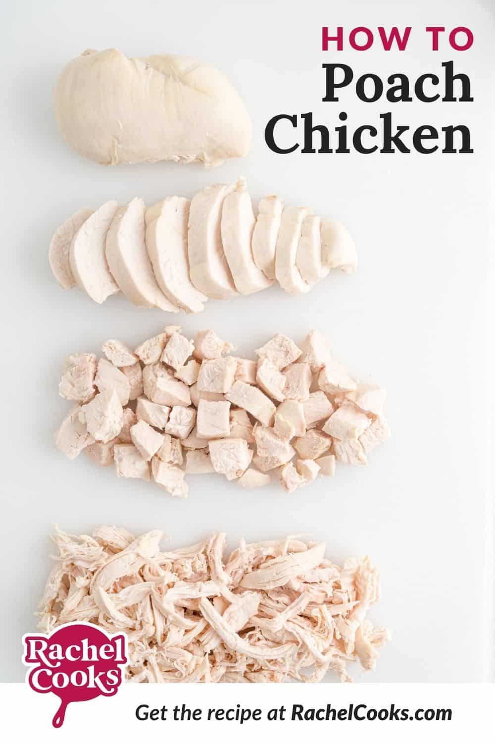 Chicken, text overlay reads "how to poach chicken."