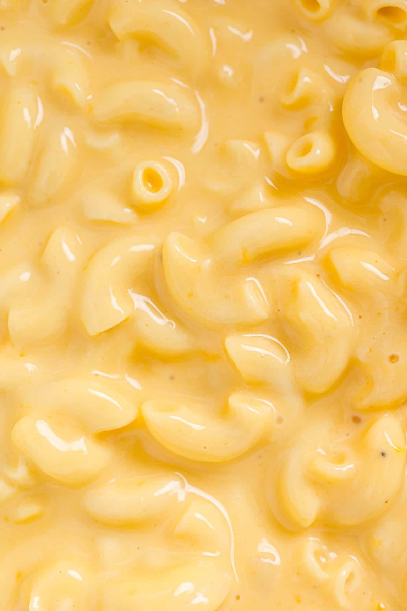 Creamy macaroni and cheese filling frame.