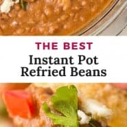 Beans, text overlay reads "the best instant pot refried beans."