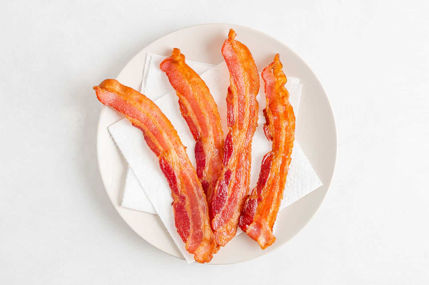 Bacon on paper towels.