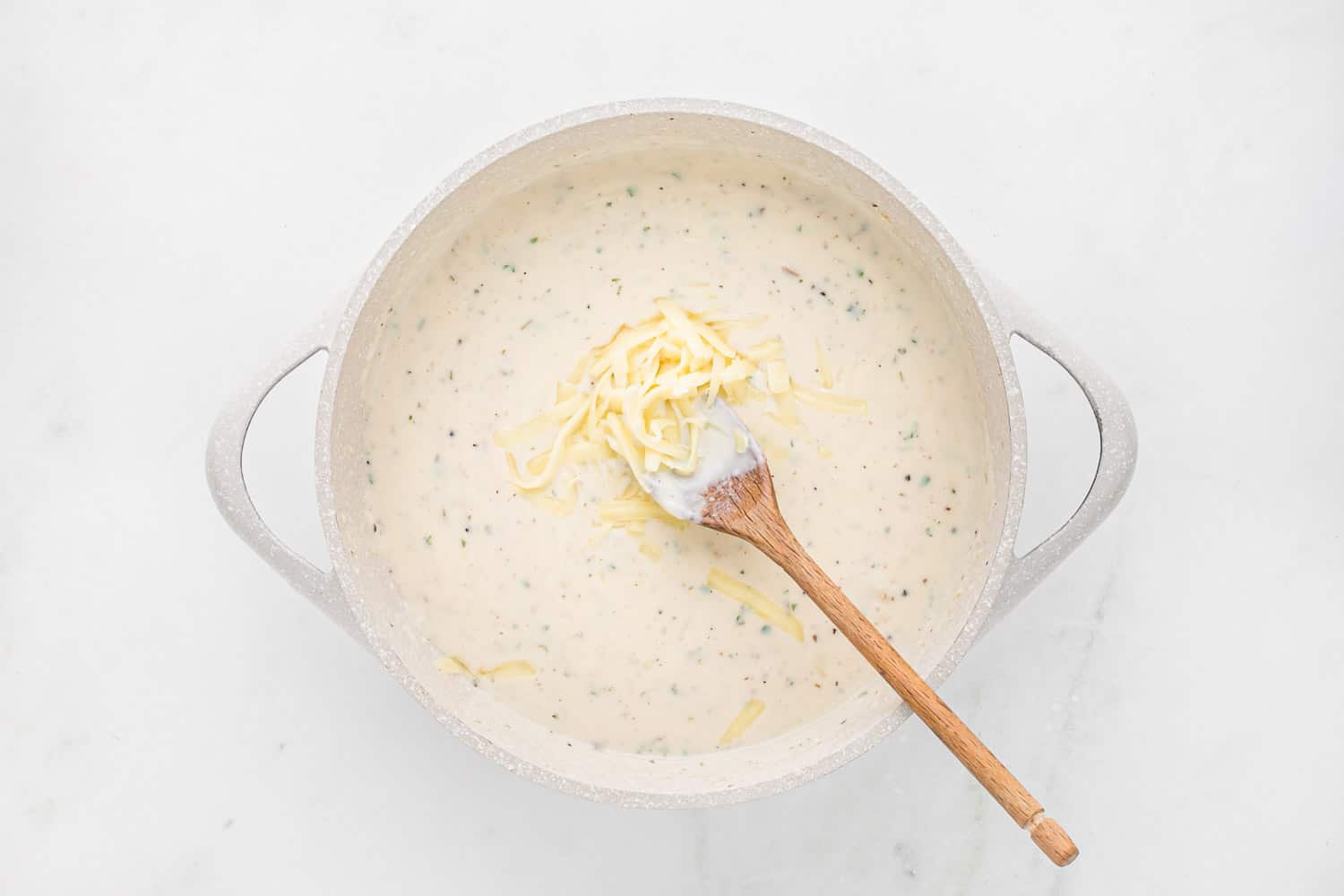 White sauce being made.