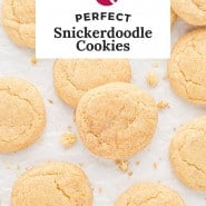 Cookies, text overlay reads "perfect snickerdoodle cookies."