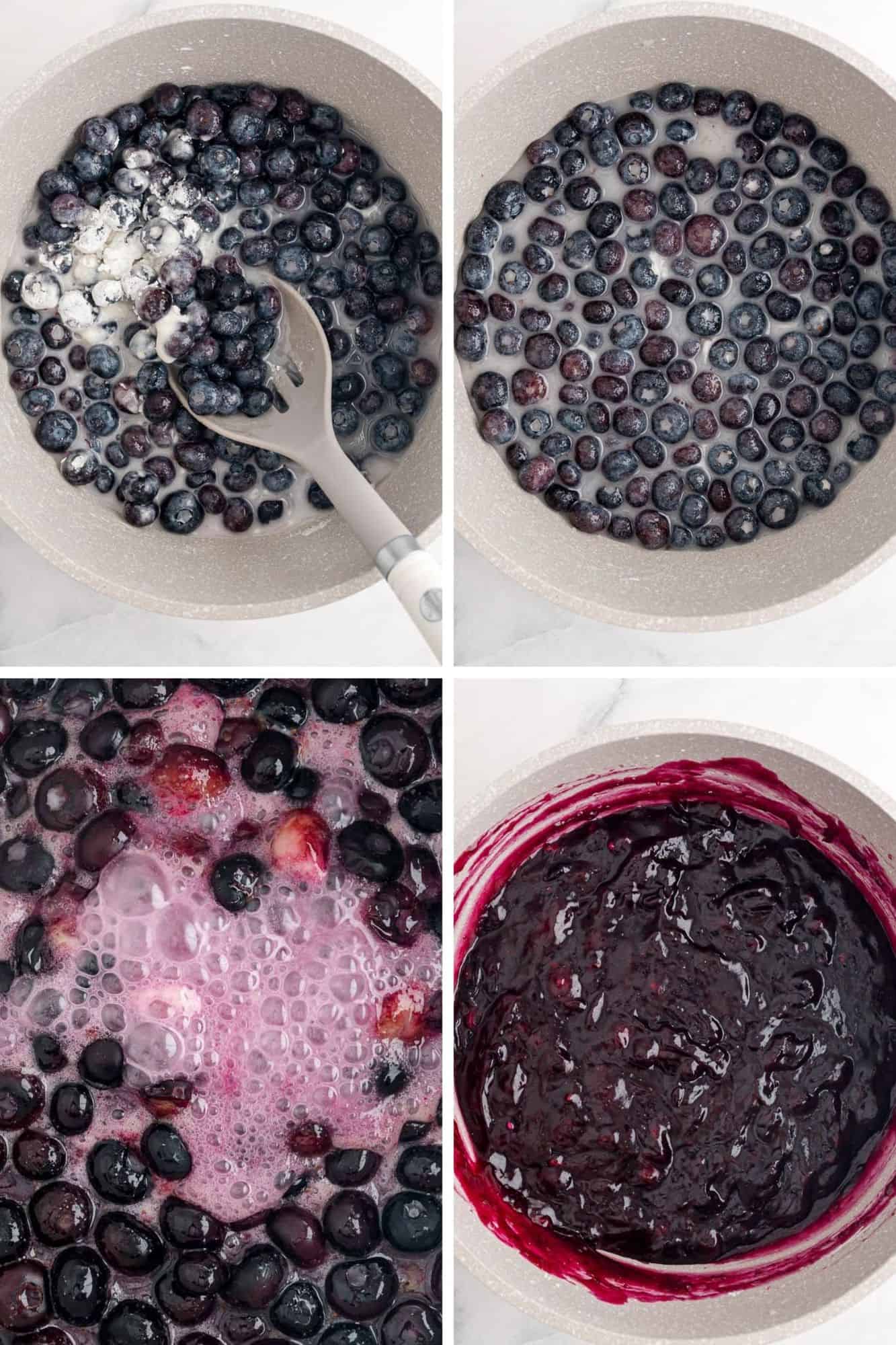 Blueberry pie filling steps.