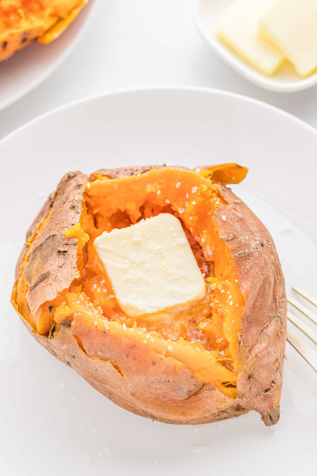 Perfectly cooked instant pot sweet potato.