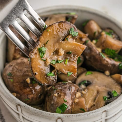 Perfectly sautéed mushrooms with garlic and parsley.