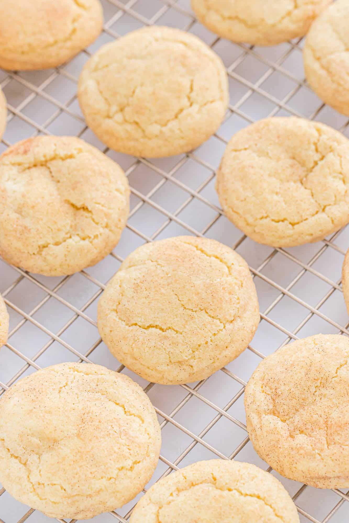 Cookies on a cooling rack.