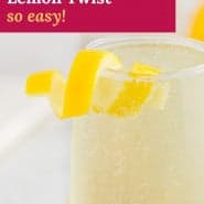 Lemon peel, text overlay reads "how to make a lemon twist - so easy."