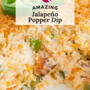 Dip, text overlay reads "amazing jalapeño popper dip."