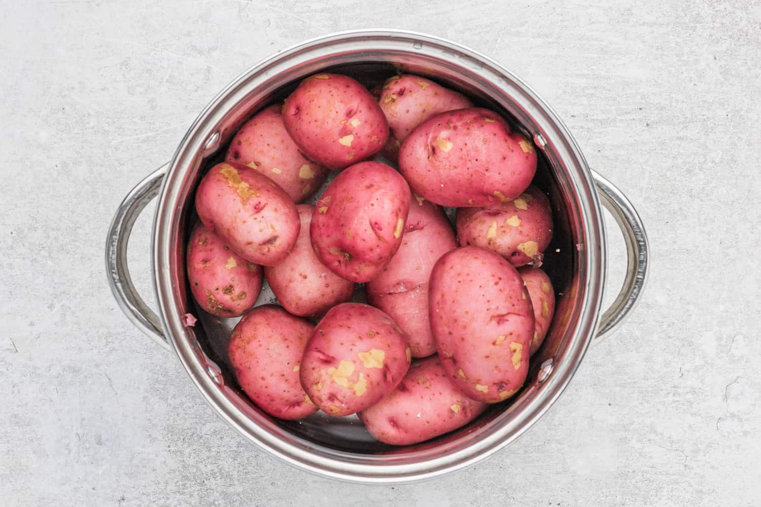 Potatoes in a collander.