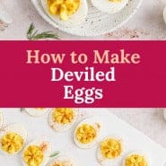 Eggs, text overlay reads "how to make deviled eggs."