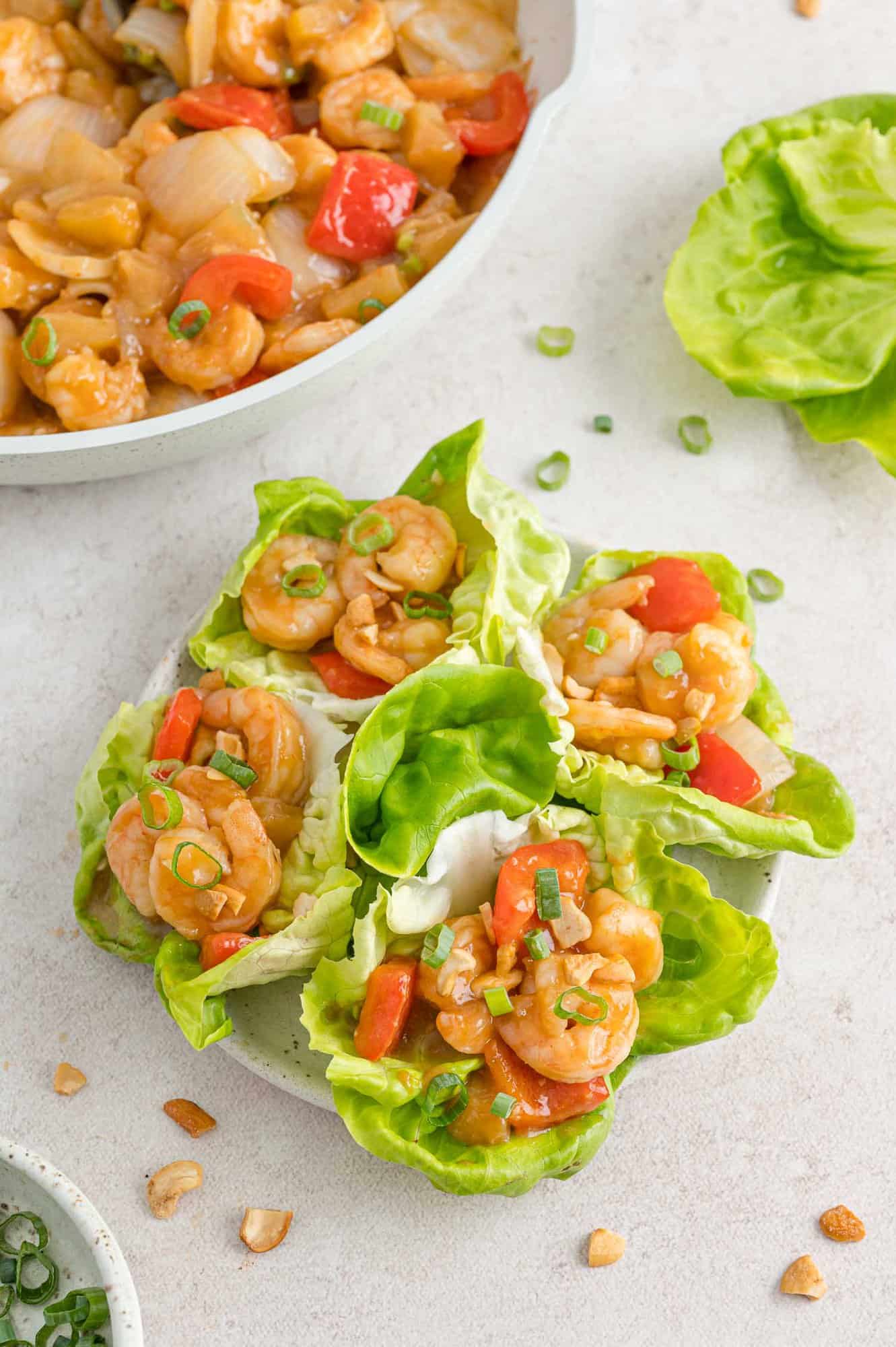 Lettuce wraps on a platter.