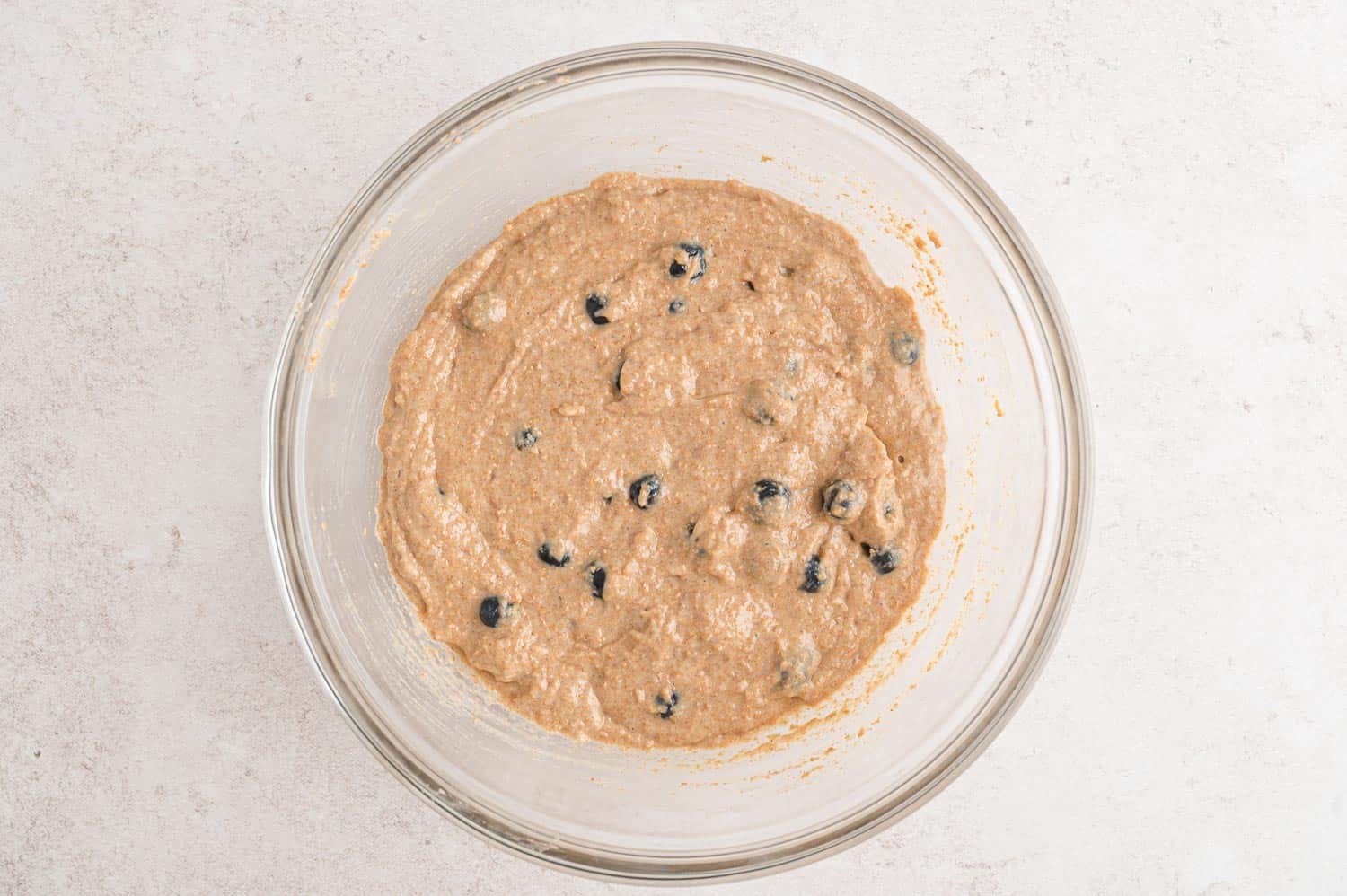 Blueberry bran muffin batter.