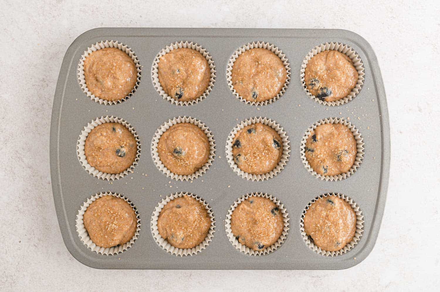 Muffins before being baked.