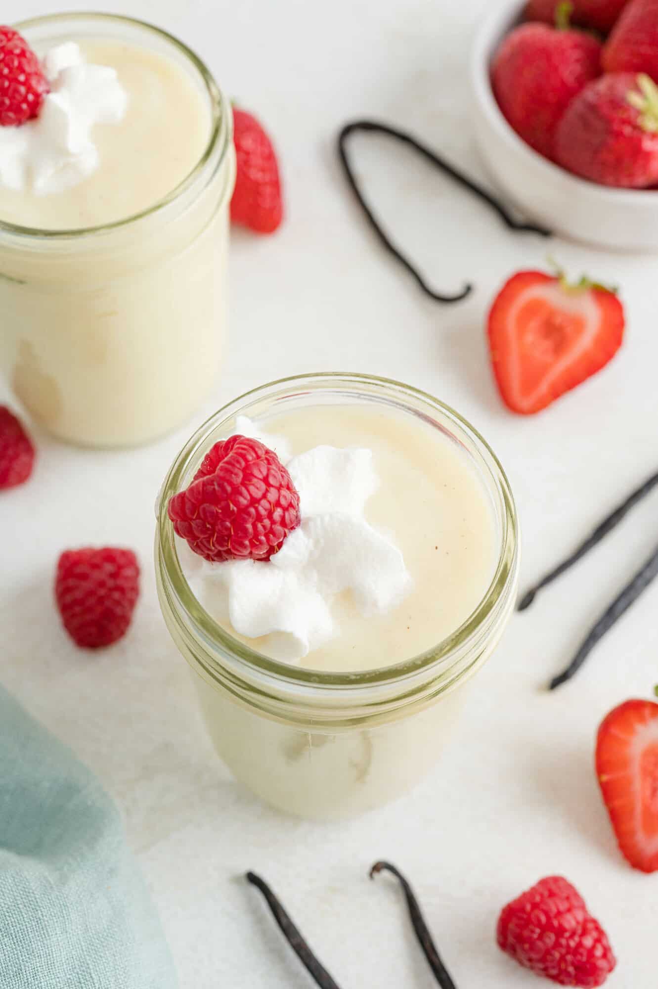 Pudding in jars.