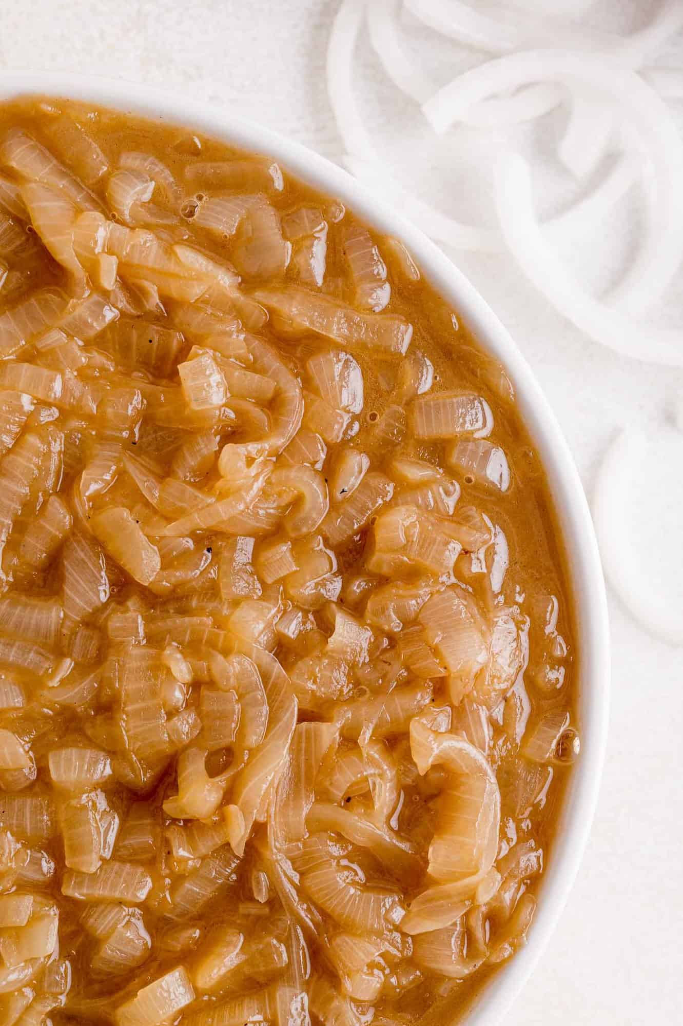 Caramelized onions in a bowl.