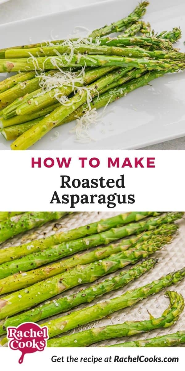 Asparagus, text overlay reads "how to make roasted asparagus."