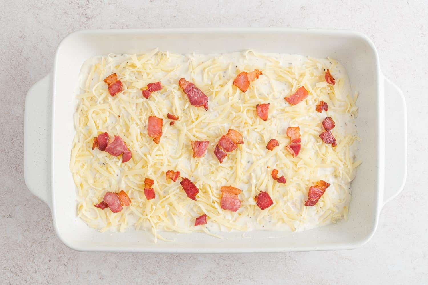 Unbaked casserole.