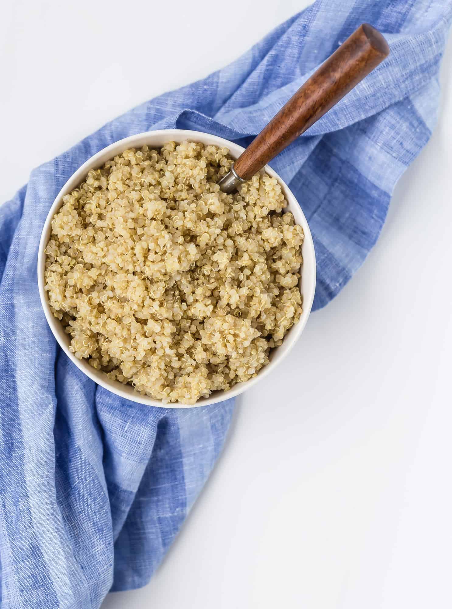 Cooked quinoa in a bowl.