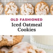 Cookies, text overlay reads "old fashioned oatmeal cookies."