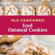 Cookies, text overlay reads "old fashioned oatmeal cookies."