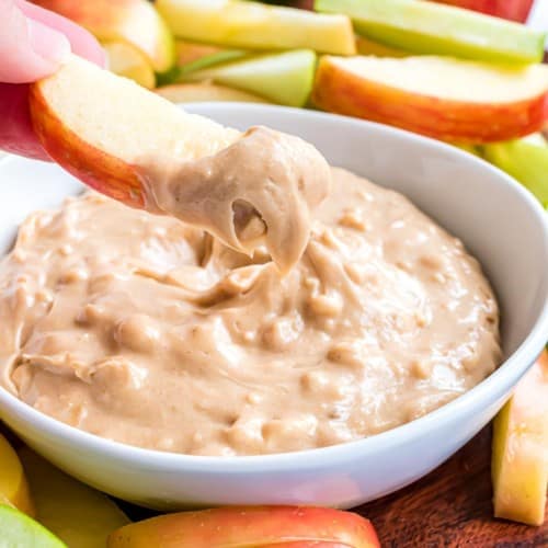 Apple dip on an apple.