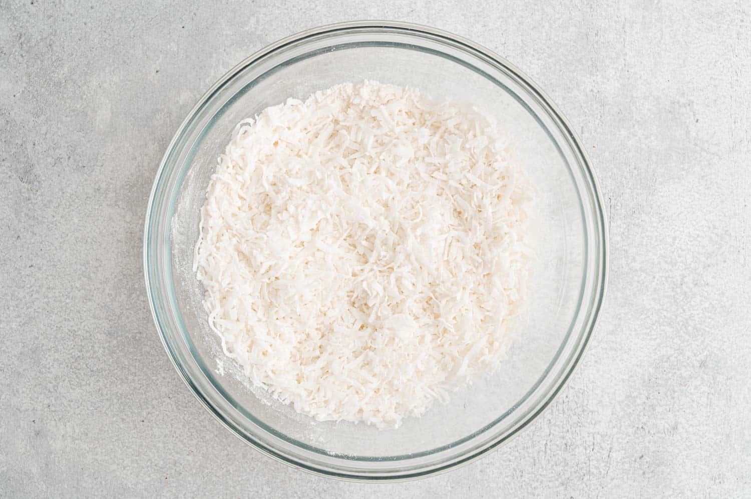 Coconut mixed with flour and sugar.