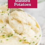 Potatoes, text overlay reads "the best Instant Pot mashed potatoes."