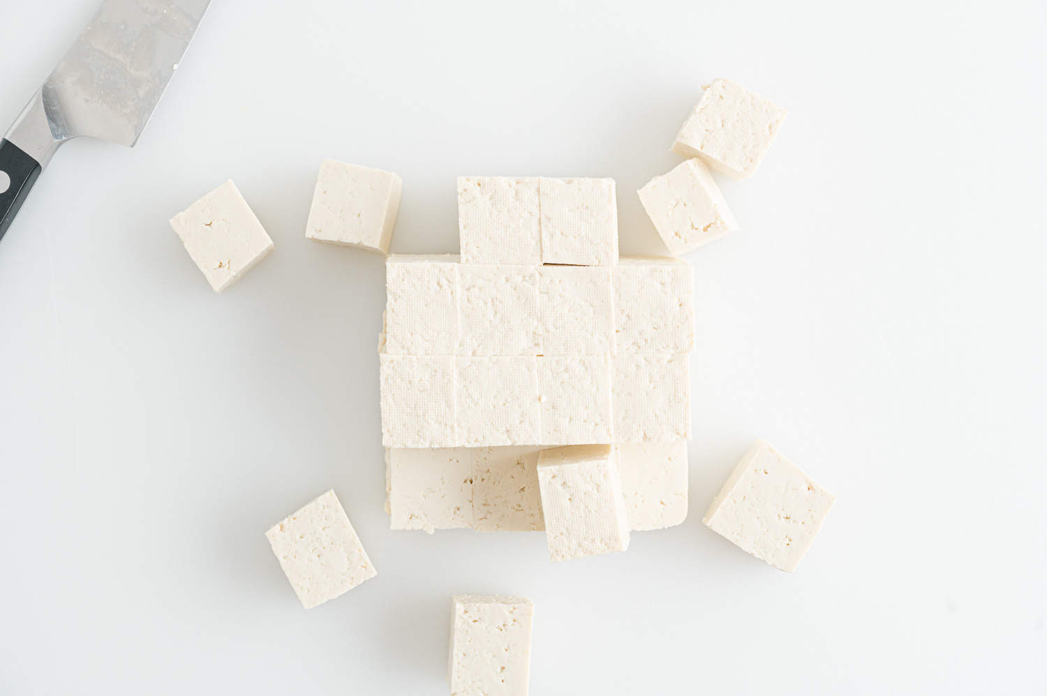 Tofu, cut into cubes.