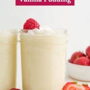 Pudding, text overlay reads "the best homemade vanilla pudding."