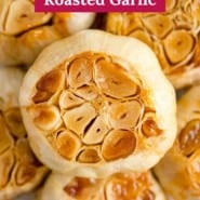 Garlic, text overlay reads "how to make roasted garlic."