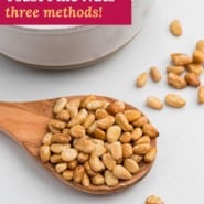 Nuts, text overlay reads "how to toast pine nuts - three methods."