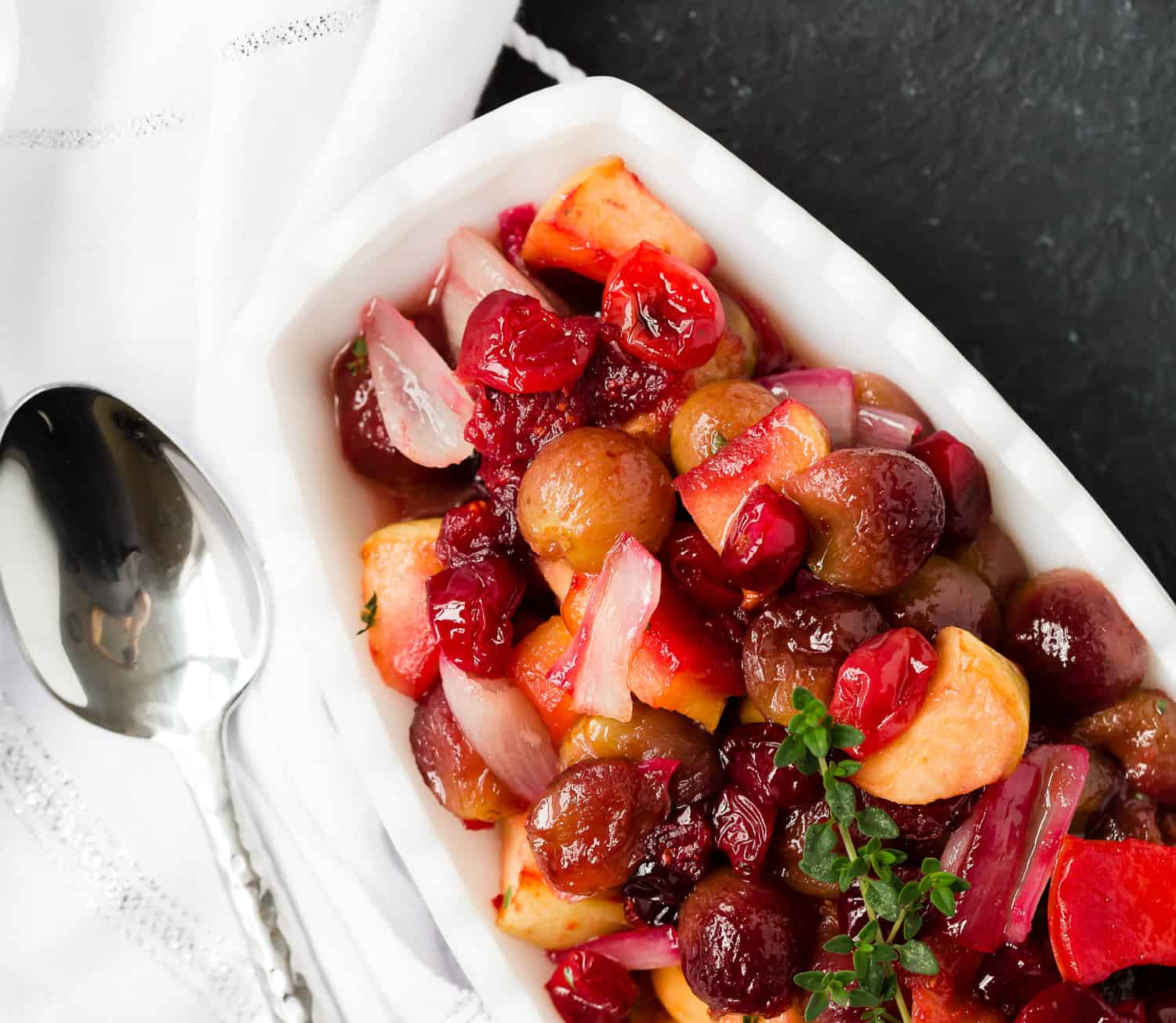 Cranberry grape and shallot sauce.