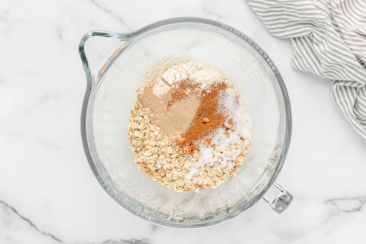 Dry ingredients in a bowl.