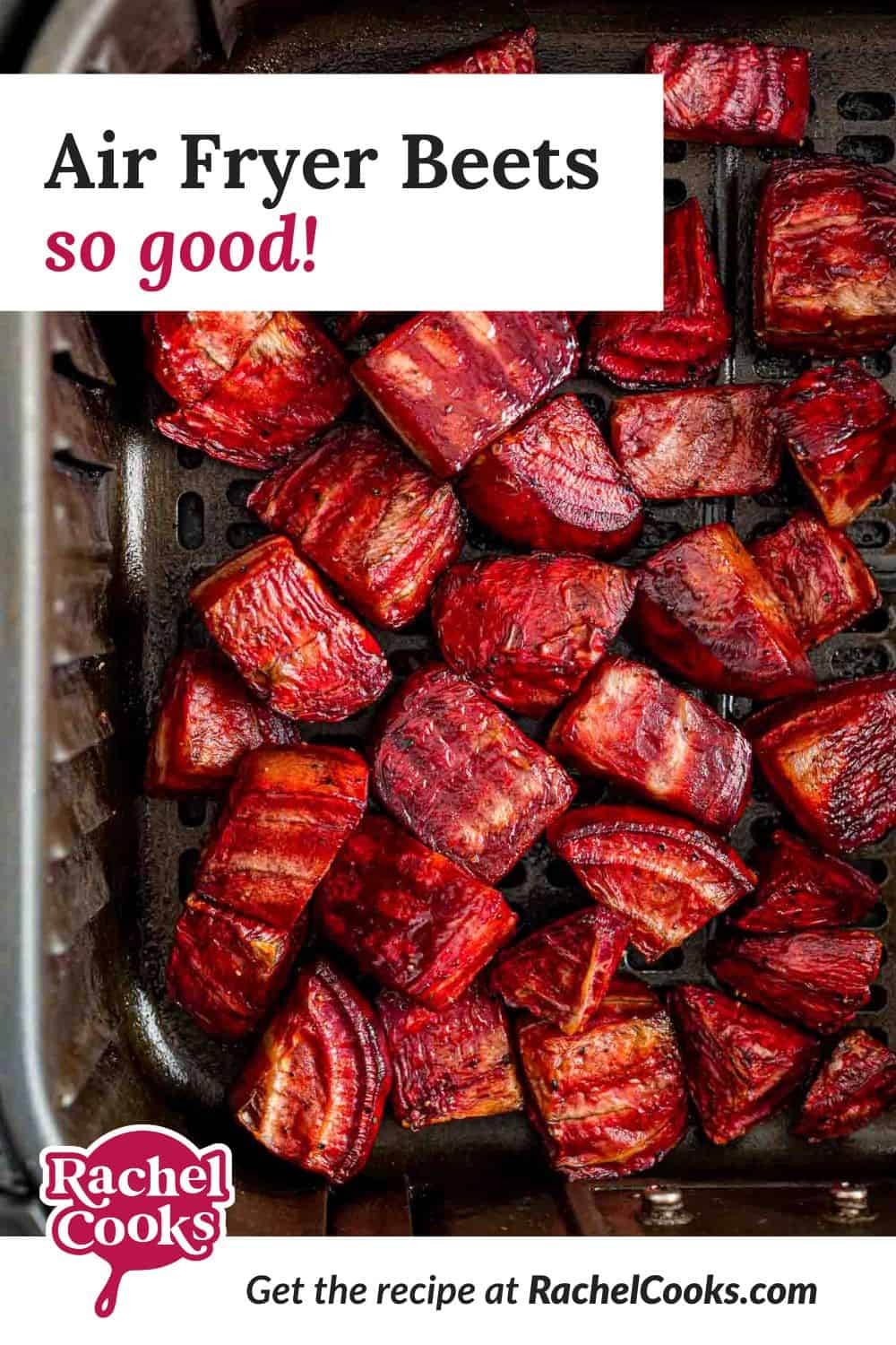 Beets, text overlay reads "air fryer beets - so good."
