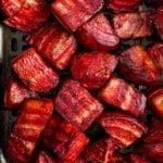 Cooked beets in an air fryer.