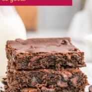 Brownies, text overlay reads "black bean brownies - so good!"