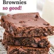 Brownies, text overlay reads "black bean brownies - so good!"